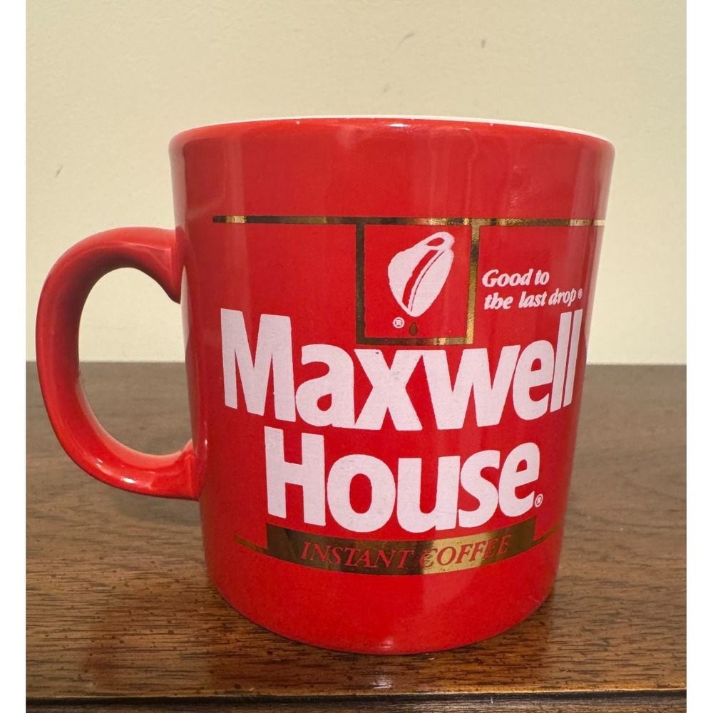 Vintage Maxwell House Instant Coffee Cup Mug 8oz Red - Made In England